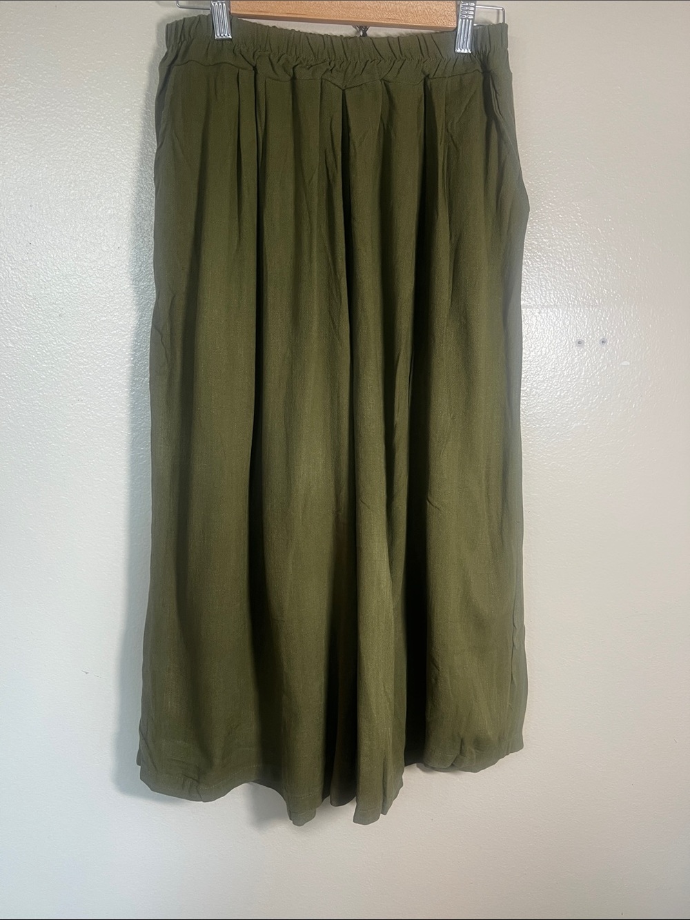 Rachel Olive Wide Leg Pull-On Pants